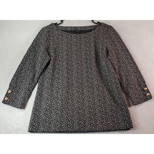 Talbots‎ Blouse Top Womens Petite Small Multi Polka Dot Knit Cotton Long Sleeve